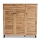 Baxton Studio Coolidge ModernOak Brown Finished Wood 3-Door Shoe Storage Cabinet with Drawer 196-11928-ZORO - alternate 5